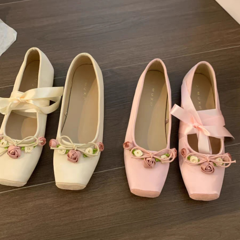 Embroidery Design Free - Femmes chaussures plates Bow Marie Janes