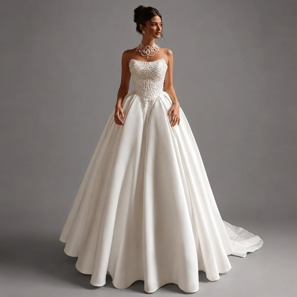 Embroidery Online Designs - Robe de mariée élégante personnalisée en