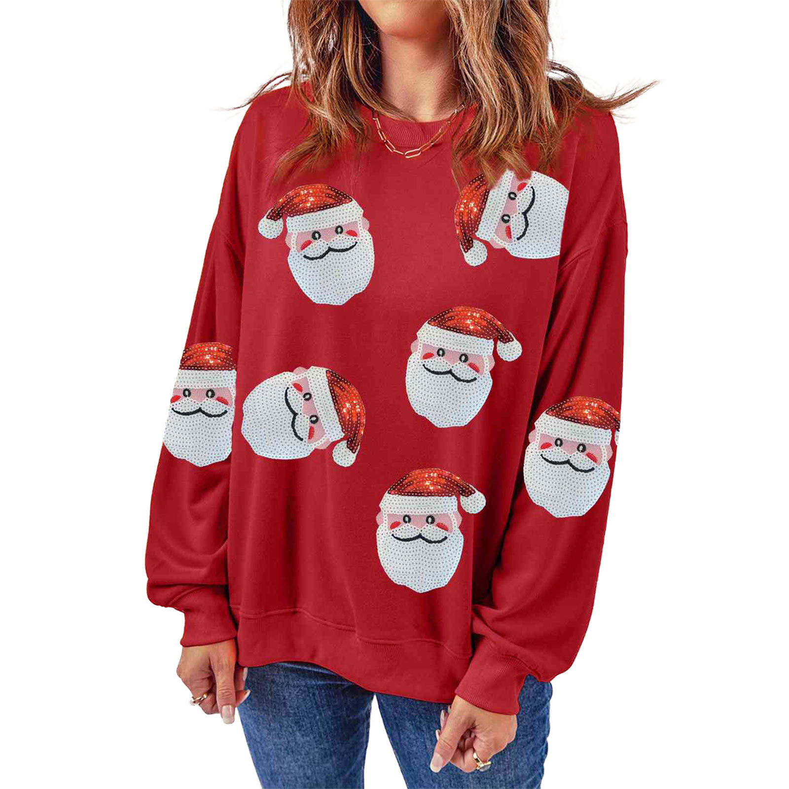 Embroidery Online Designs - Pull de Noël à col rond,