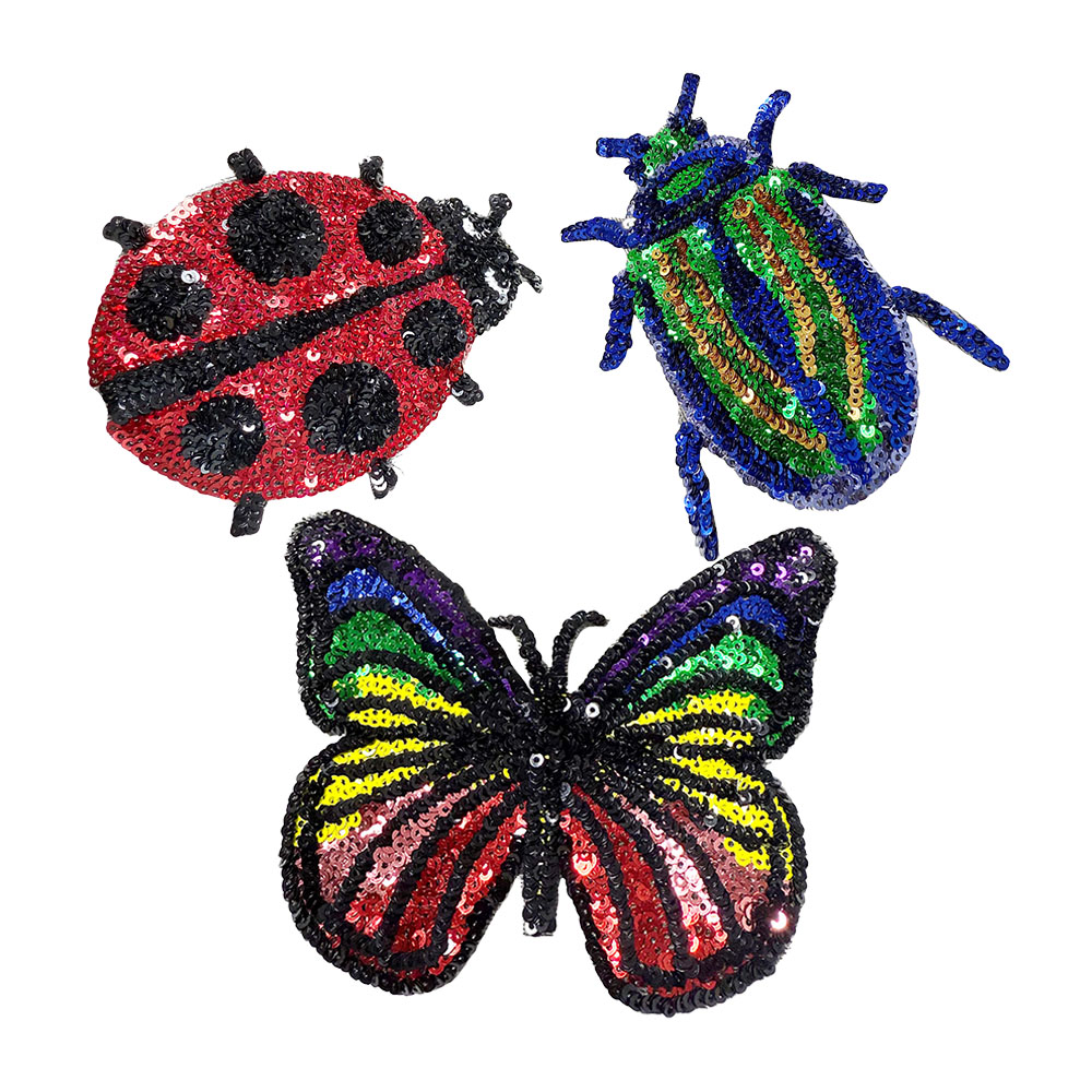 Embroidery Lady Bug - Patch brodé à paillettes coccinelle et