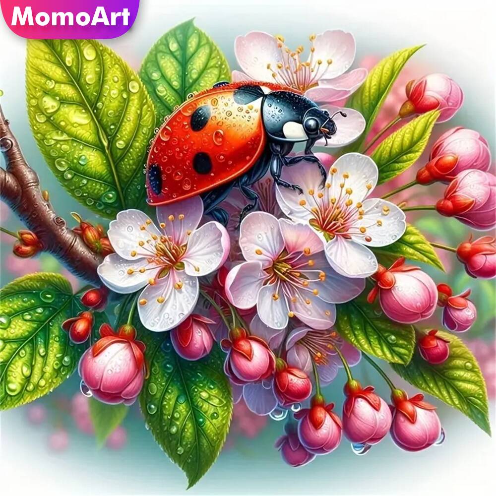 Embroidery Lady Bug - Momoart ours diamant mosaïque Animal rond