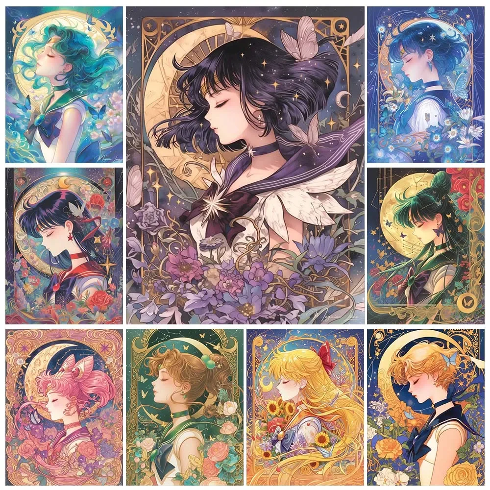 Embroidery Room - Dessin animé diamant peinture beauté lune
