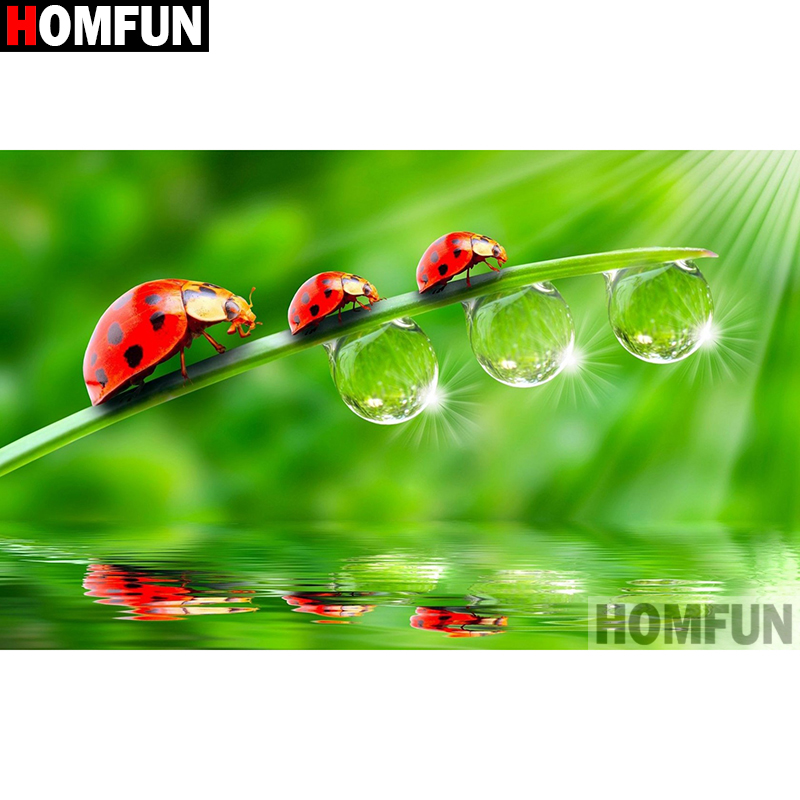 Embroidery Lady Bug - HOMFUN – peinture diamant thème 