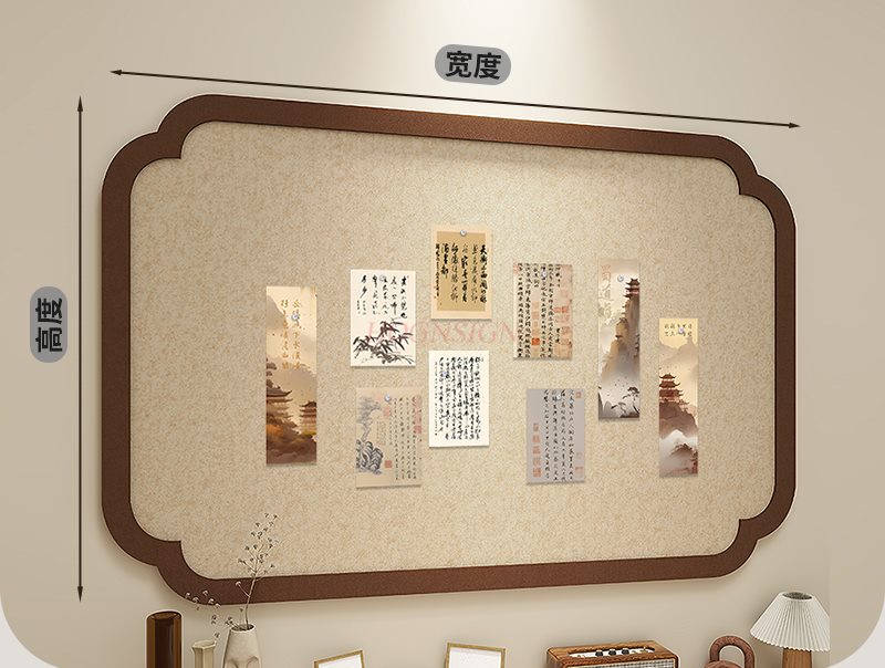 Frame Display Wood - Planche en feutre de style National,