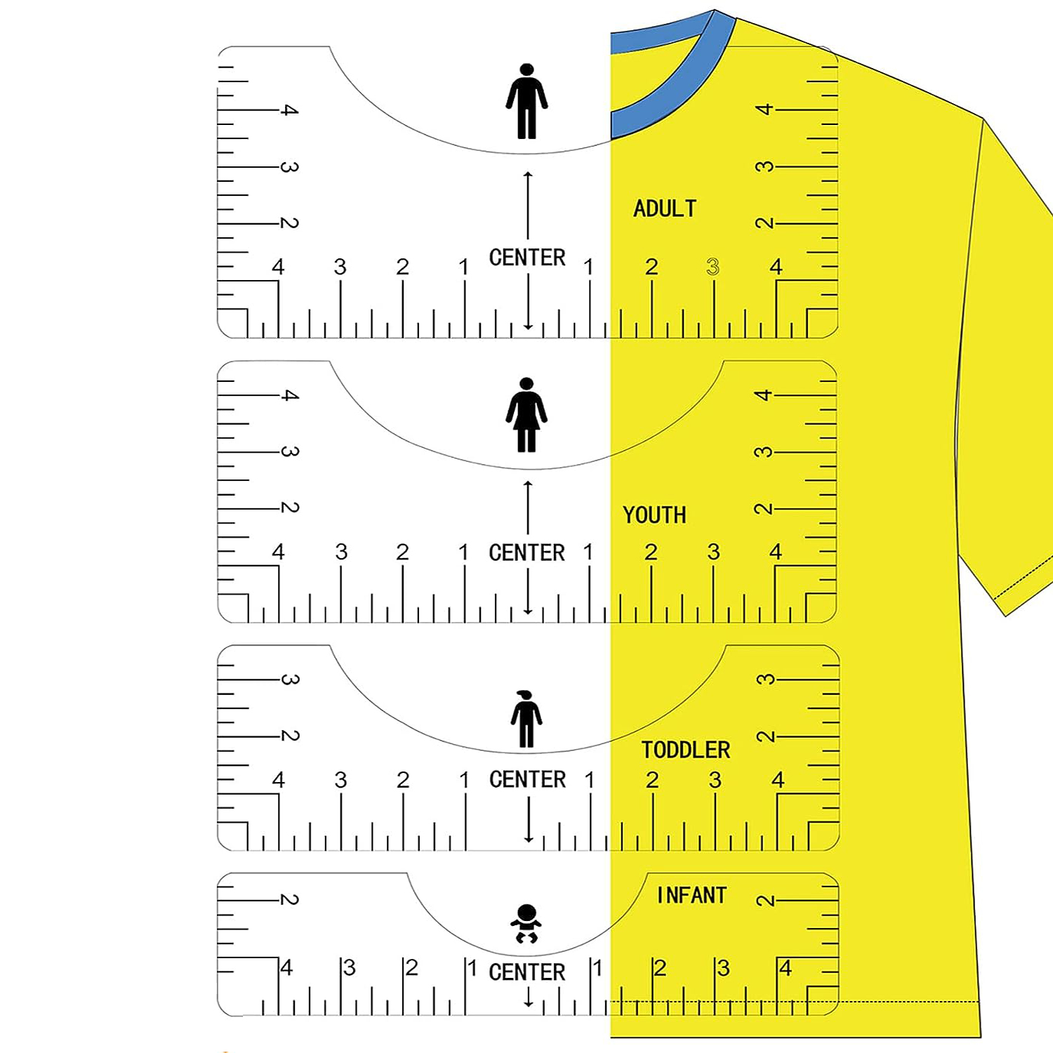 Embroidery Hub - Règle de T-Shirt transparente, outil d'alignement