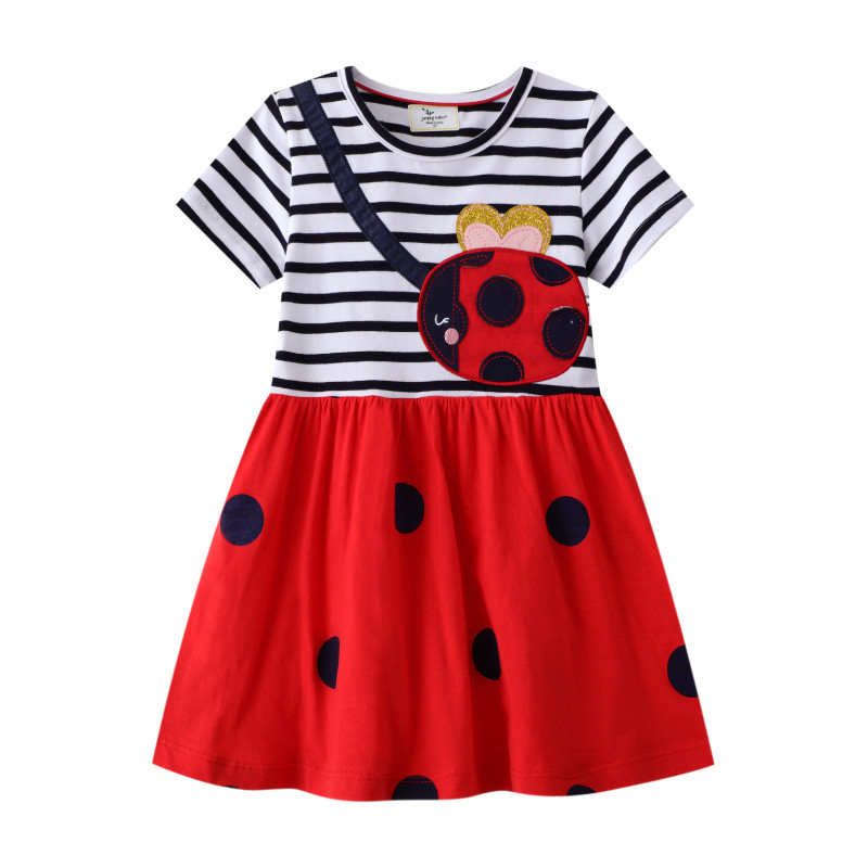 Embroidery Lady Bug - Jumping Meters-Robe de princesse à rayures