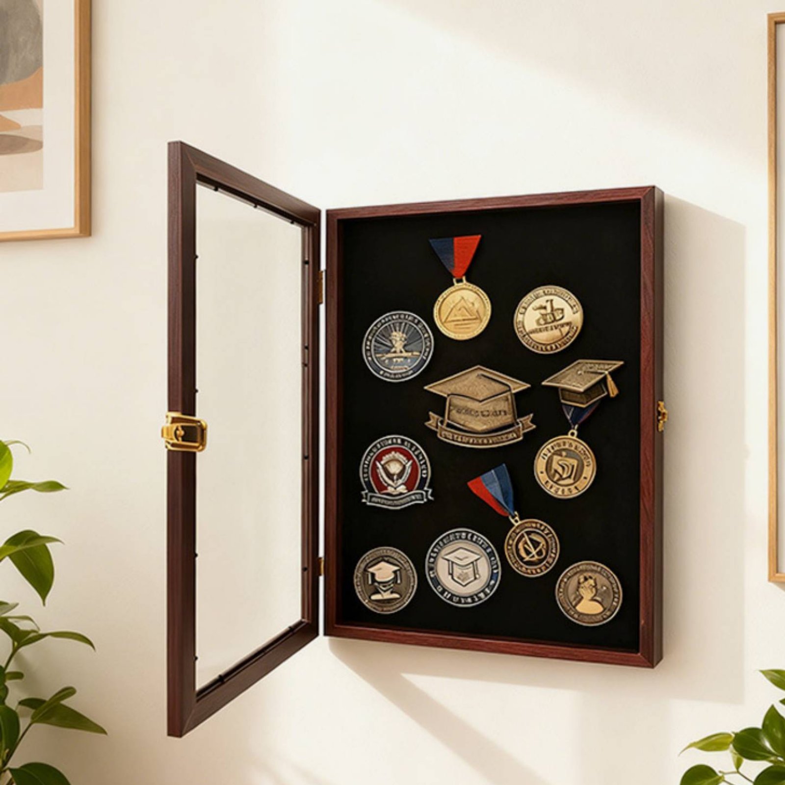 Frame Display Wood - Cadre de présentation de badges transparent,