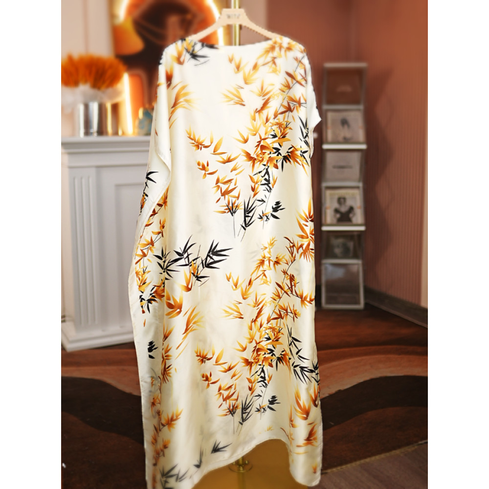 Baju-Robe Longue en Satin, Kaf - Embroidery Baju avis et prix