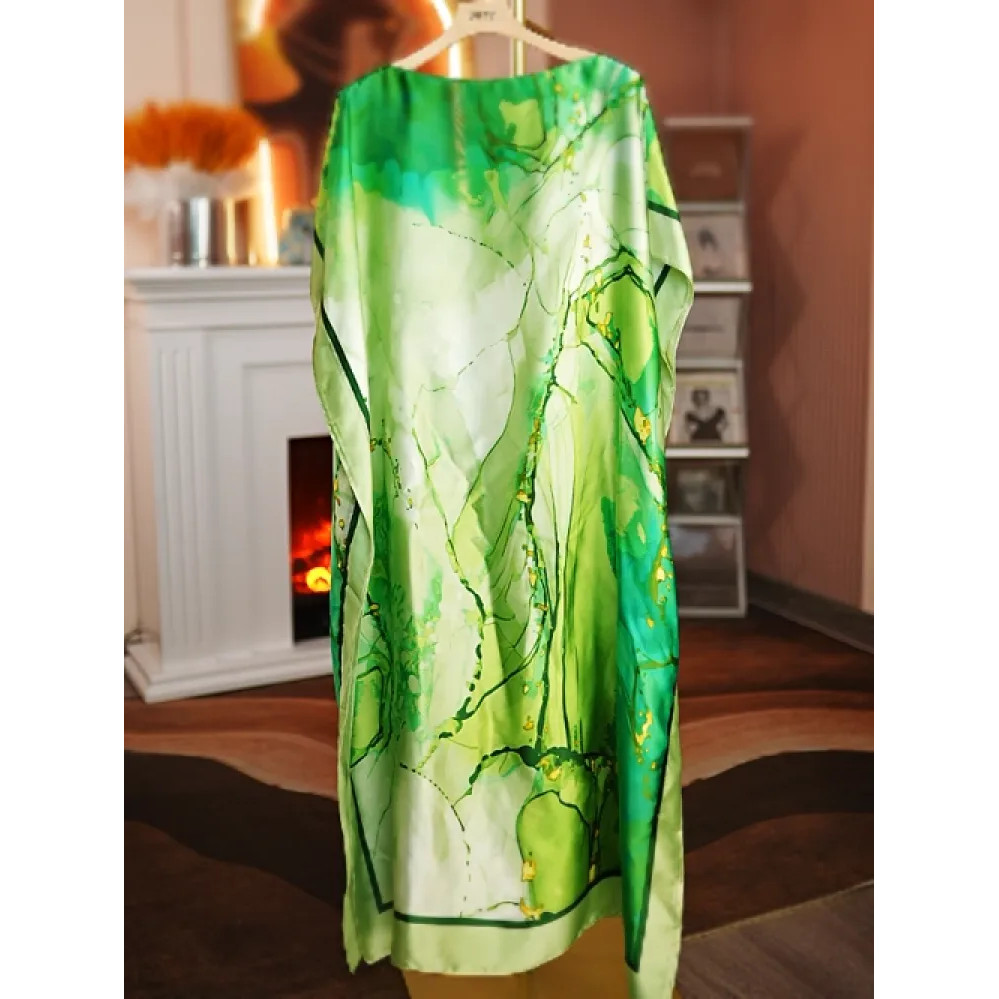 Baju-Robe Longue en Satin, Kaf - Embroidery Baju avis et prix