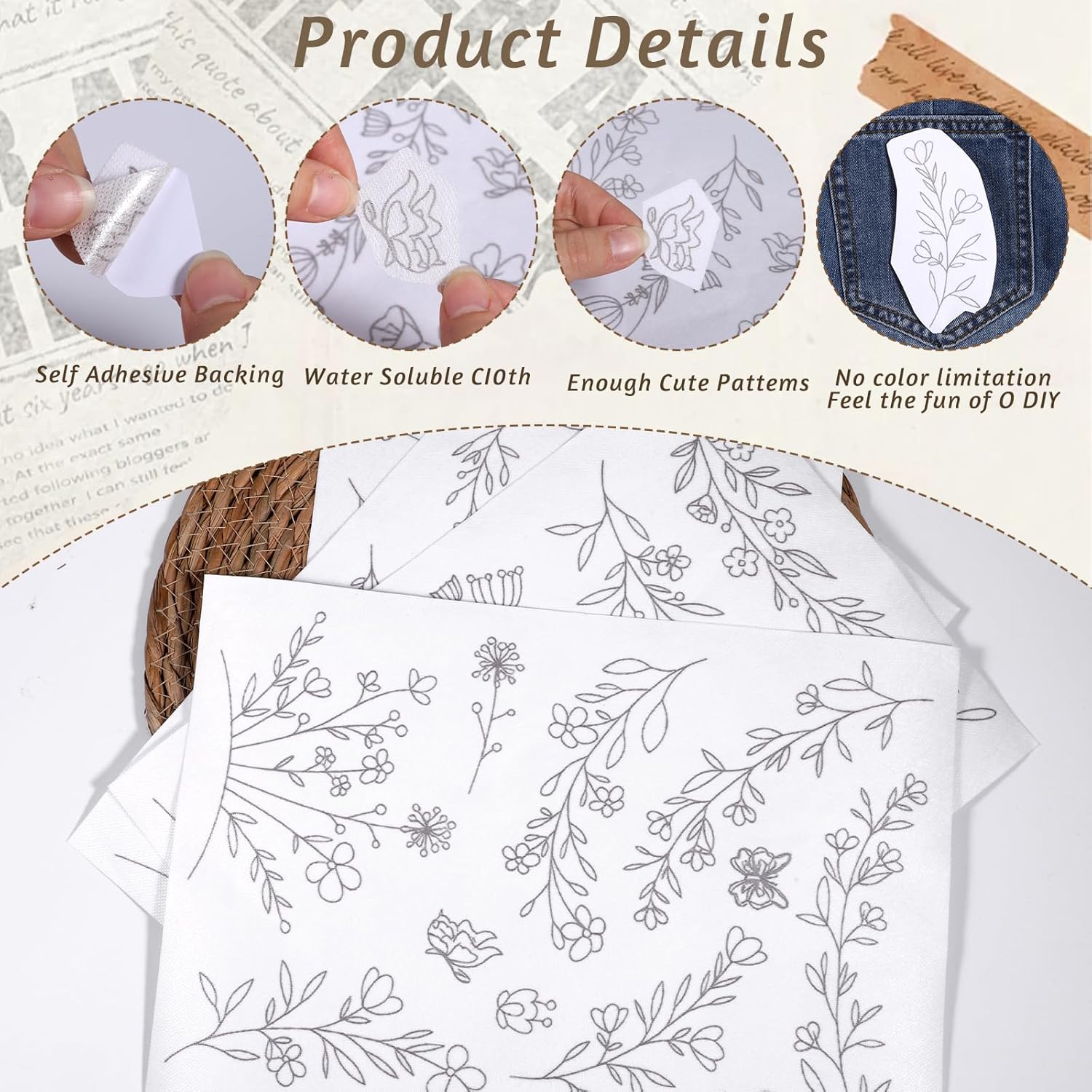 Papier de broderie soluble dan - Embroidery Web avis et prix
