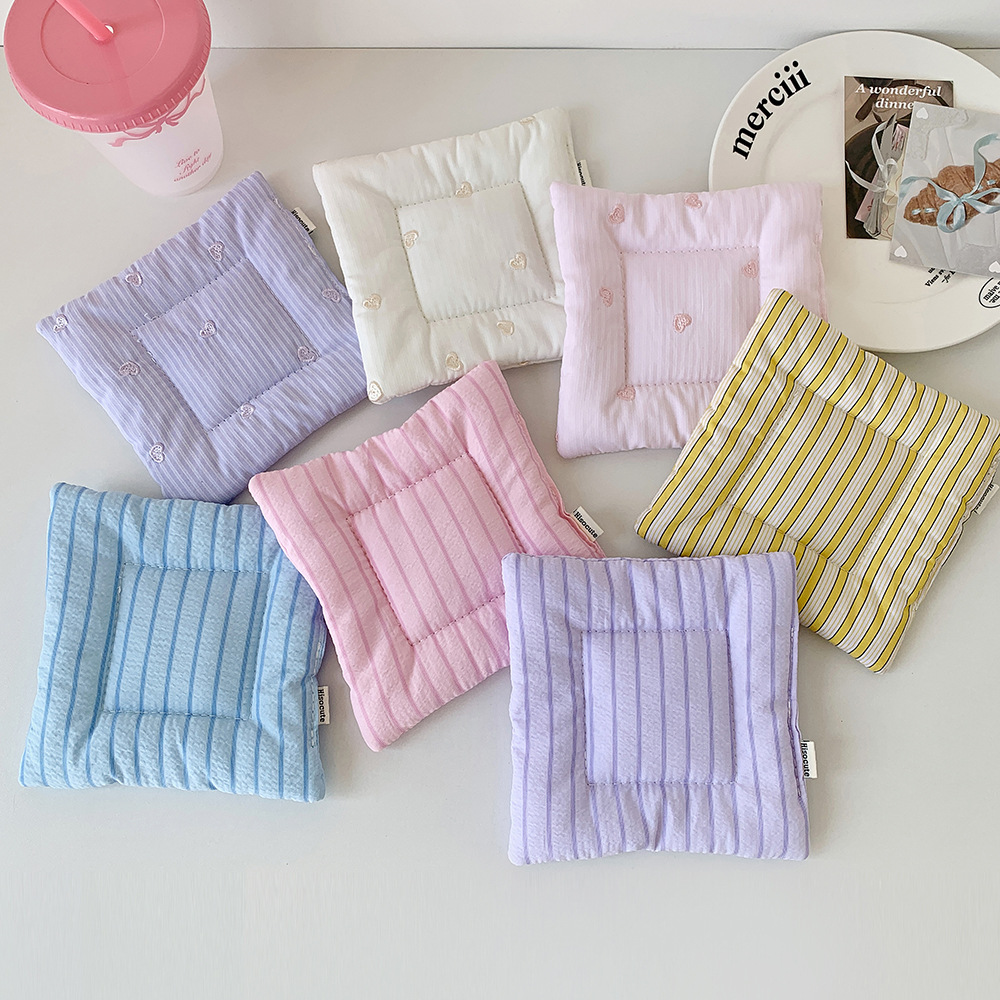 Sous-verre en tissu brodé coul - Embroidery Cream avis et prix