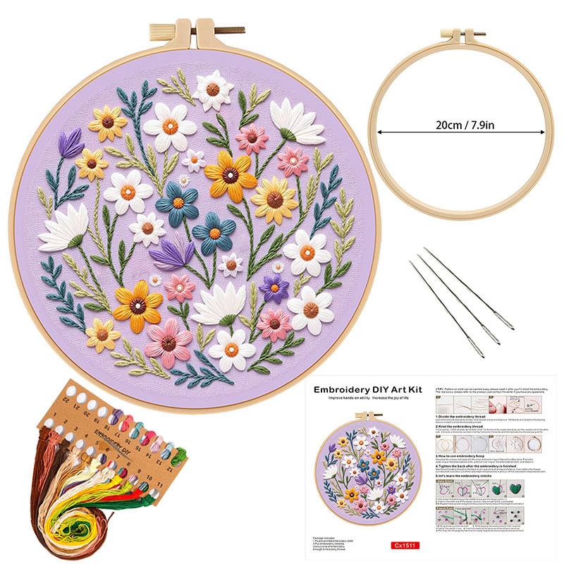 Kit de broderie DIY floral pou - Embroidery Guide Paper avis et prix