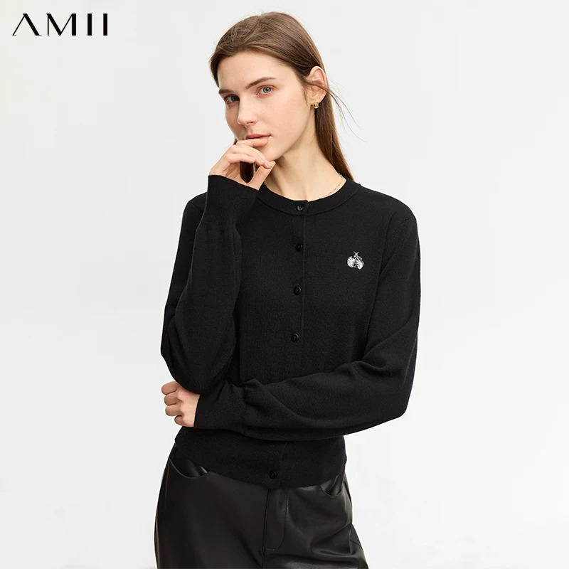 AMII Pull en laine minimaliste - Embroidery Lady Bug avis et prix