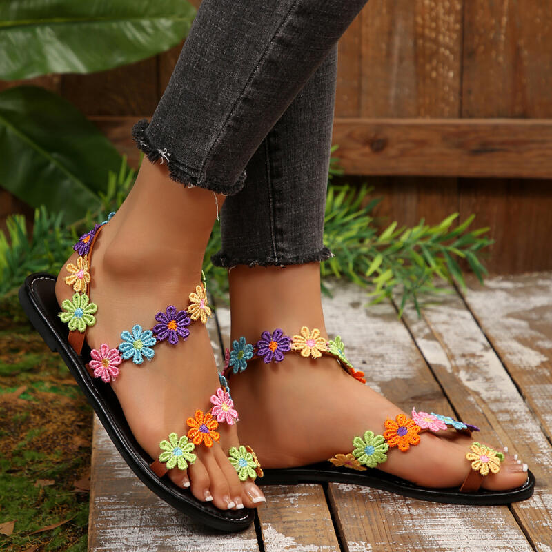 Sandales Bohèmes Broderie Flor - Embroidery Design Free avis et prix