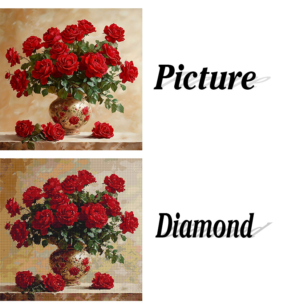 Rose diamant peinture plein ca - Embroidery Rose avis et prix