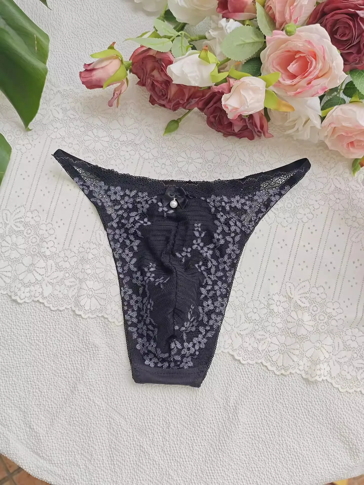 Slip homme en dentelle noire b - Embroidery Gift avis et prix