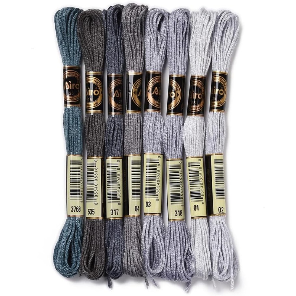 8 écheveaux 70 Yards gris Brac - Embroidery Gift avis et prix