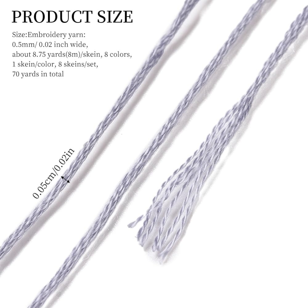 8 écheveaux 70 Yards gris Brac - Embroidery Gift avis et prix