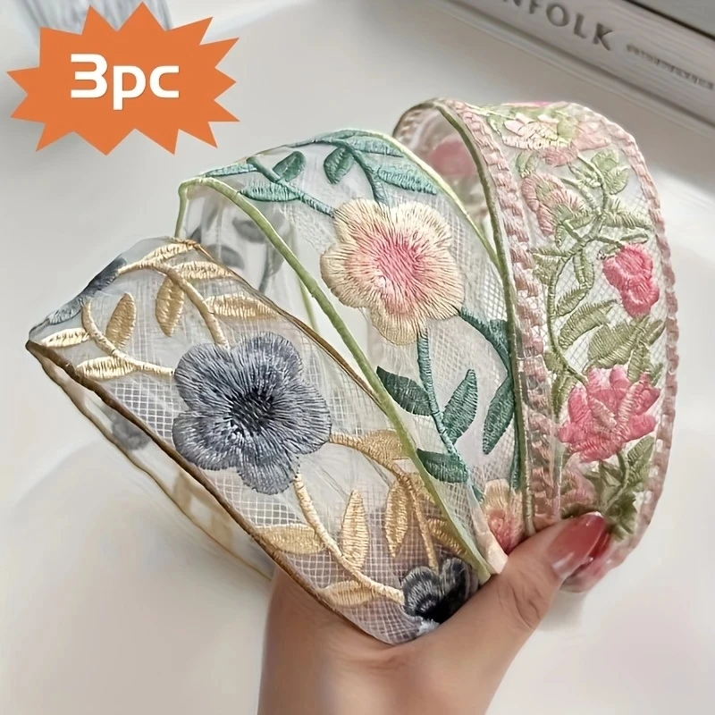 1/3 pièces élégant en mousseli - Embroidery Ring avis et prix
