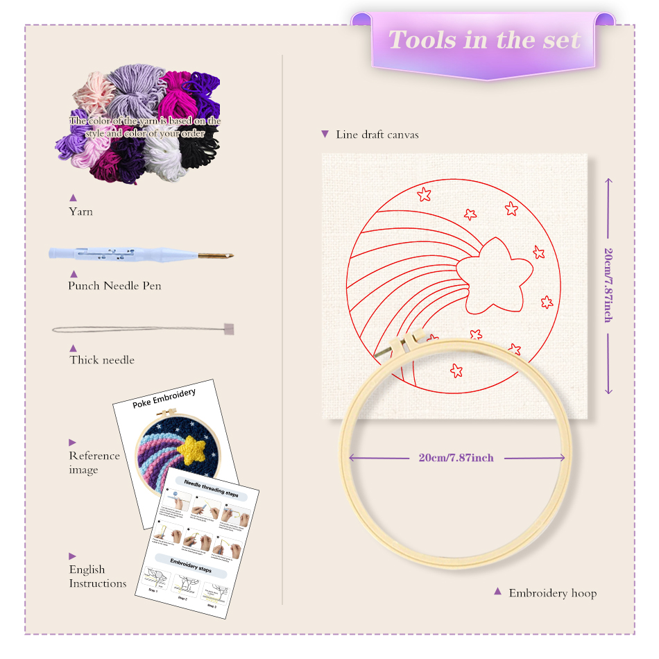 Kits de broderie au poinçon mo - Embroidery Ideas For Bags avis et prix