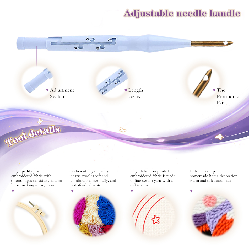 Kits de broderie au poinçon mo - Embroidery Ideas For Bags avis et prix