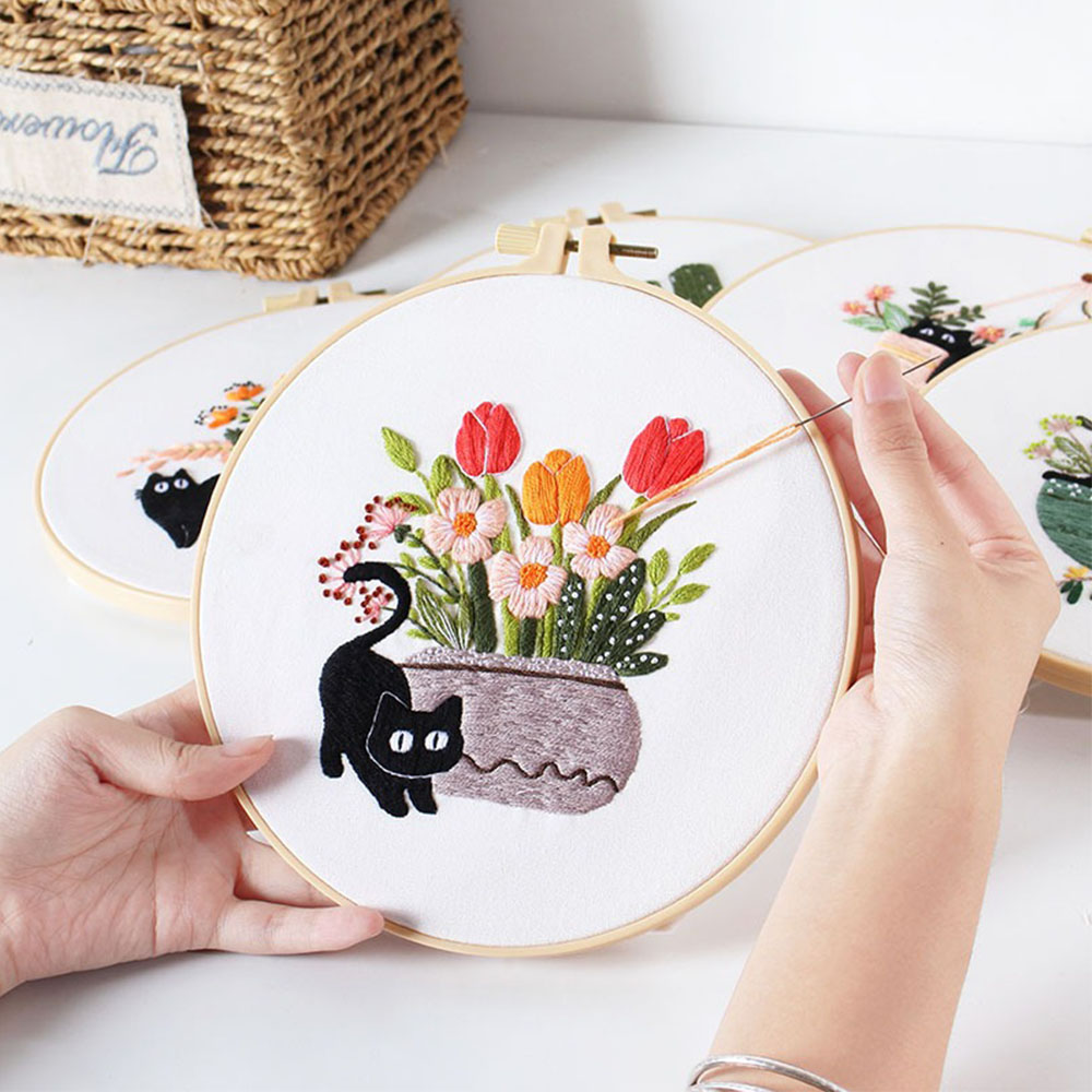 Kit de broderie avec motif cha - Embroidery Ideas For Bags avis et prix